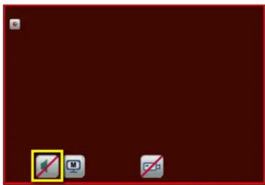 Desktop screen with icons including a green checkmark and two icons labeled 'M' and 'No', highlighting a red button.