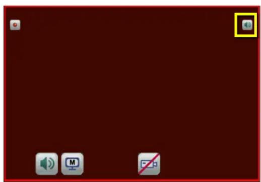 Desktop screen with icons for audio, video, and desktop status indicators