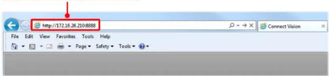 http://172.16.26.210:8888 File Edit View Favorites Tools Help Page Safety Tools Connect Vision