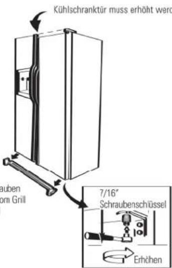 Kühlschranktür muss erhöht werd Auben om Grill 7/16" Schraubenschlüssel Erhöhen