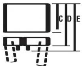 C D E
