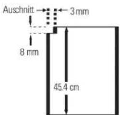 Ausschnitt 3 mm 8 mm 45.4 cm