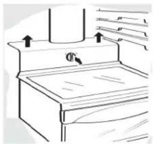 Line drawing of a kitchen appliance with arrows indicating motion (no text or symbols)