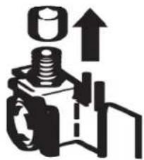 Pure mechanical diagram showing a piston and connecting rod with an upward arrow, no text or symbols present