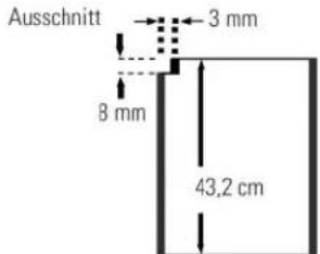 Ausschnitt 3 mm 8 mm 43,2 cm