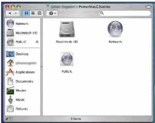 PowerMacG 3series Network Macintosh HD PUBLIC Desktop Applications Documents Modules Music Pictures Macintosh HD Network PUBLIC 3 Items