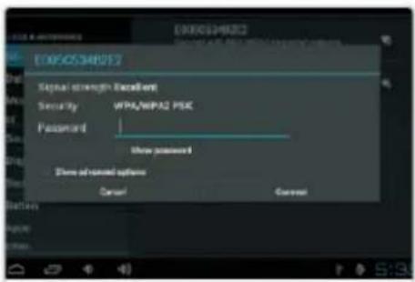 EXPOS34957 Signal strength Excellent Security WPA/WPA2 PSK Password Show password Show ad-named options Cancel Cancel