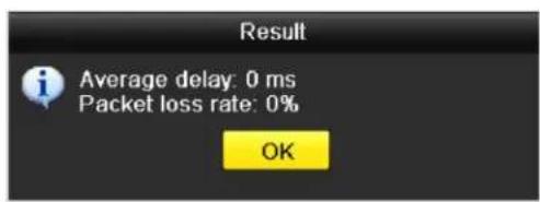 Result Average delay: 0 ms Packet loss rate: 0% OK