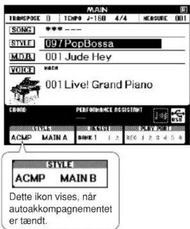 YAMAHA YPG-635 - Start autoakkompagnementet. Tryk på IACMP ON/OFFI (AKKOM - 2