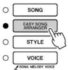 YAMAHA YPG-635 - Tryk på knappen [EASY SONG ARRANGER]. Skarmhilledat Style Select (Valg of stilart) vises. Num - 1
