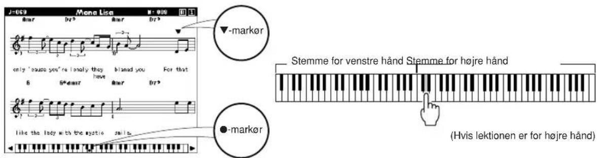 YAMAHA YPG-635 - Afspilning af melodien starter automatisk, når du vælger lektion 1. - 1