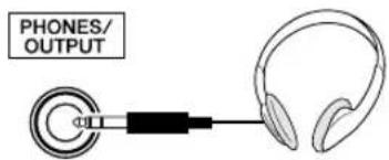 YAMAHA YPG-635 - Tilslutning af hovedtelefoner (stikket PHONES/OUTPUT) - 1