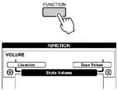 YAMAHA YPG-635 - Tryk på [FUNCTION]-knappen. - 1