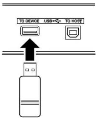 YAMAHA YPG-635 - Tilslutning af en USB-Flash-hukommelse - 1