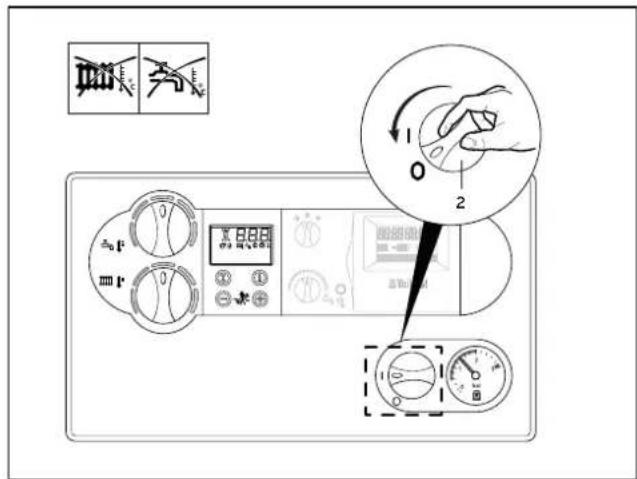 VAILLANT EcoMAX 824/2 E - To turn OFF central heating and hot water for short periods of time - 1