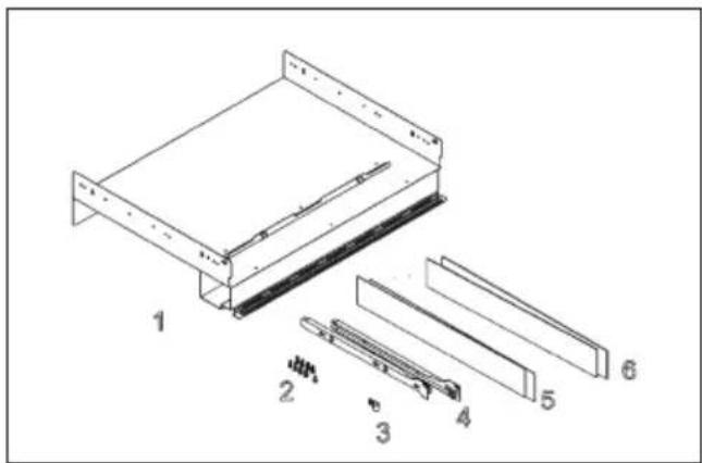 Technical diagram of a mechanical assembly with numbered components, likely for assembly or maintenance instructions.