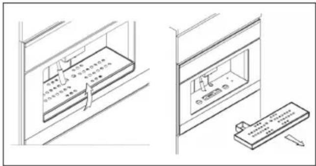 Technical diagram showing two views of a control panel with labeled components and a keyboard, likely illustrating a system or device setup.