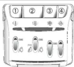 Diagram of a refrigerator front panel with numbered buttons and indicator lights