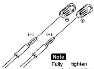 (-) (+) Note Fully tighten terminal and then