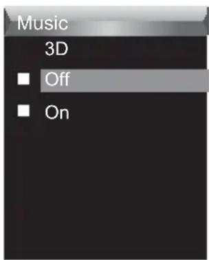 Music 3D ■ Off ■ On