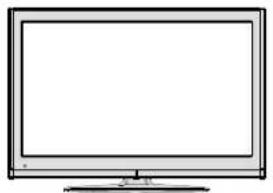 Line drawing of a flat-screen monitor with blank screen (no text or symbols)