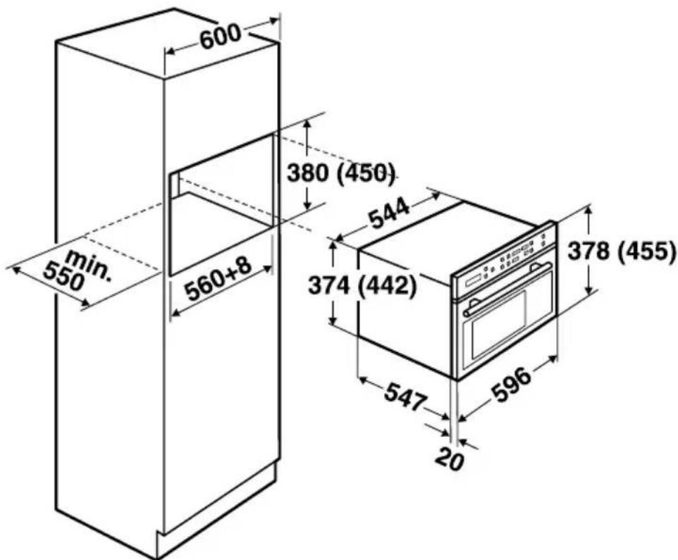 600 380 (450) 544 374 (442) 547 596 20 378 (455) min. 550 560+8