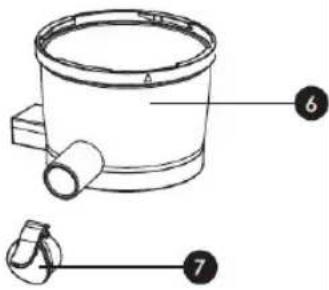 Technical diagram of a cylindrical tank with labeled parts, showing internal components and numbered annotations.