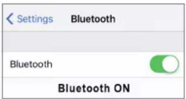 Settings Bluetooth Bluetooth Bluetooth ON