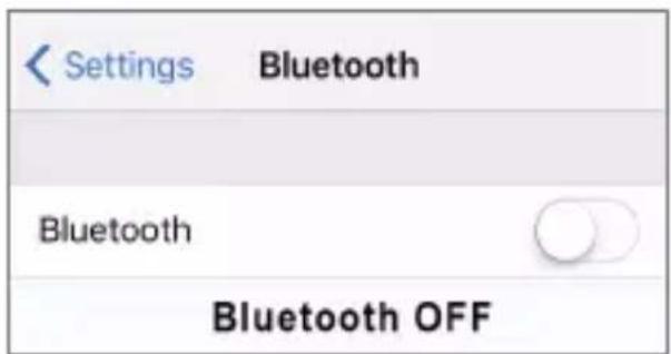 Settings Bluetooth Bluetooth Bluetooth OFF
