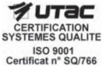 UTAC CERTIFICATION SYSTEMES QUALITE ISO 9001 Certificat n° SQ/766