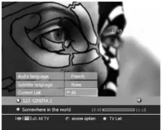 Audio Language Subtitle Language Current List French None All 123 CINEMA 2 Somewhere In the world 10:00 11:15 Access option TV List