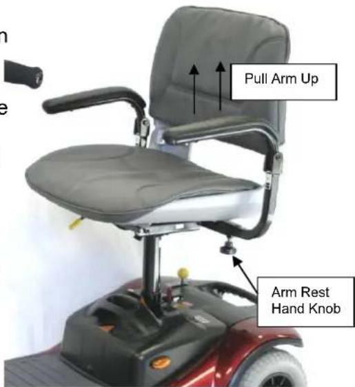 Pull Arm Up Arm Rest Hand Knob