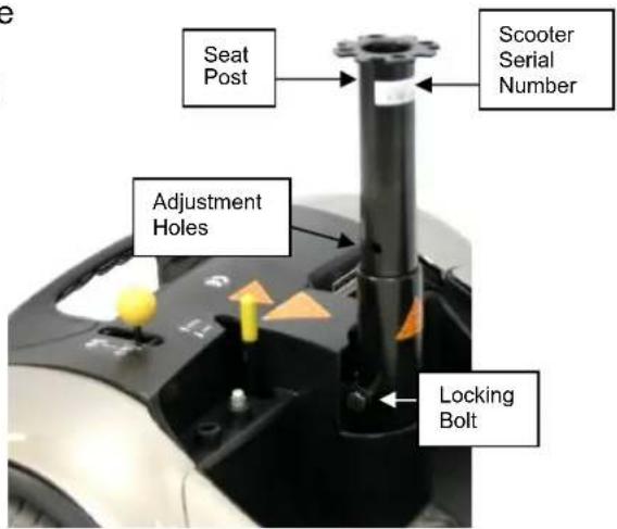 Seat Post Scooter Serial Number Adjustment Holes Locking Bolt