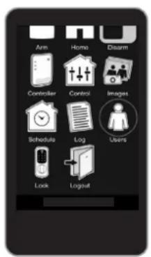 Arm Home Disarm Controller Control Images Schedule Log Users Lock Logout