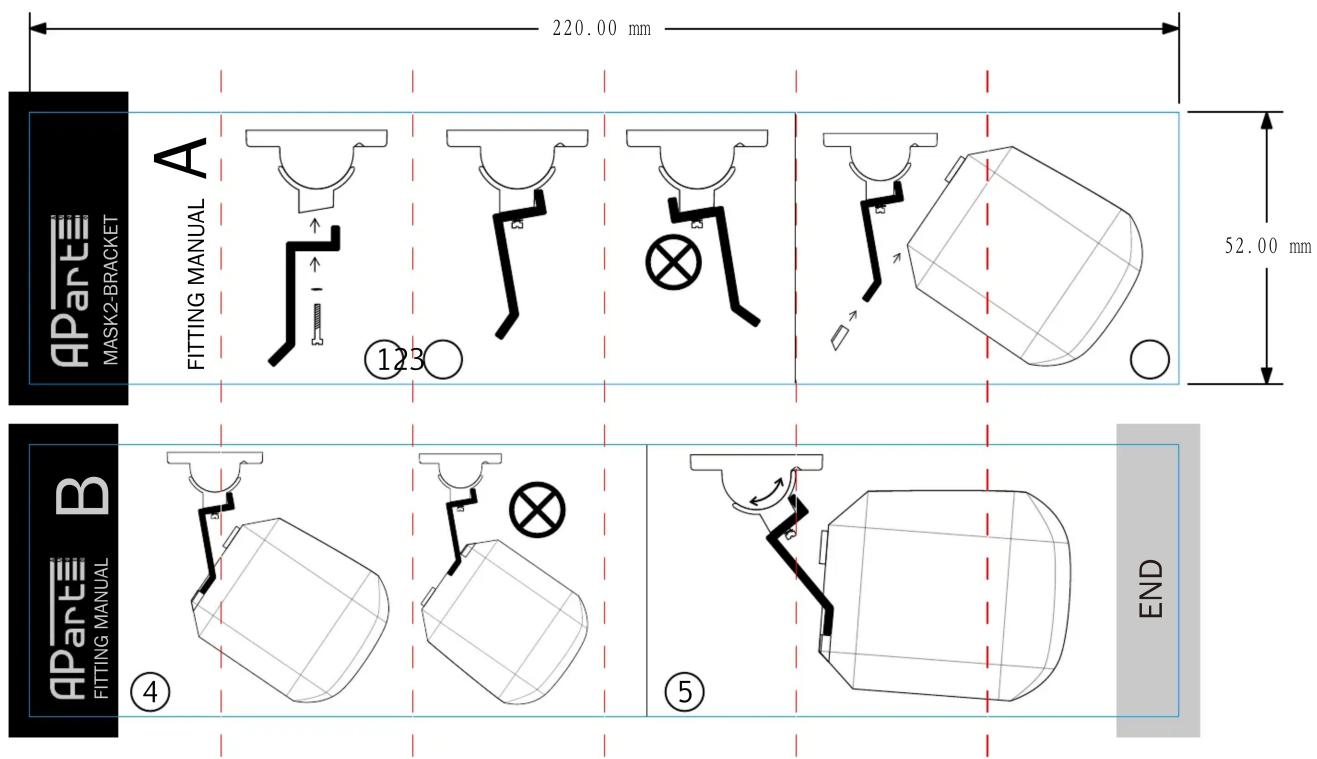 220.00 mm 52.00 mm A FITTING MANUAL 123 B FITTING MANUAL ④ ⑤ END