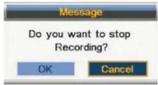 Message Do you want to stop Recording? OK Cancel