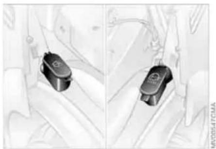 Two technical illustrations of a mechanical component, one suspended and one fixed, with no visible text or symbols.