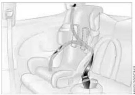 Pencil sketch of a car seatbelt with straps and seatbelt (no text or symbols)
