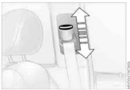 Diagram of a car seatbelt with arrows indicating direction (no text or symbols)