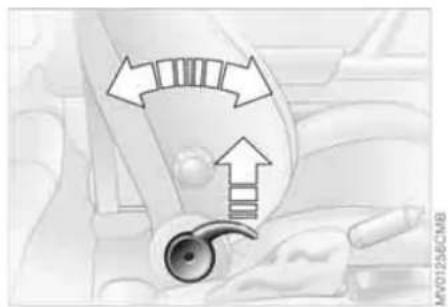 Diagram showing directional arrows and a curved arrow pointing to a vehicle wheel (no text or symbols)