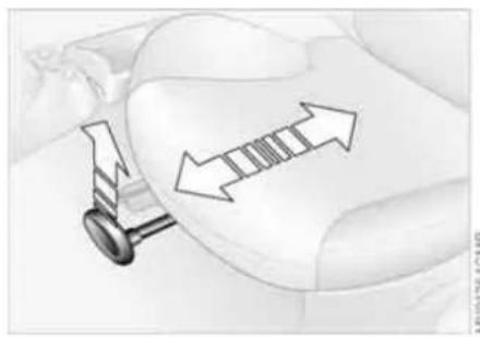 Diagram showing a car interior with directional arrows indicating movement or flow (no text or symbols present)