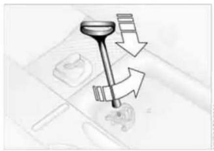 Diagram of a mechanical component with directional arrows indicating movement or force (no text or symbols)