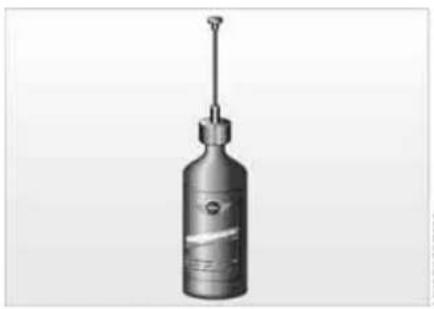 Illustration of a cylindrical spray bottle with a vertical tube and label (no readable text or symbols)