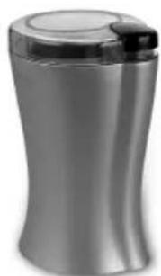 Metallisk cylindrisk genstand med sort låg, der ligner en sæbedåse eller beholder (ingen synlig tekst eller symboler)