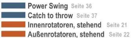 Power Swing Seite 36 Catch to throw Seite 37 Innenrotatoren, stehend Seite 21 Außenrotatoren, stehend Seite 22