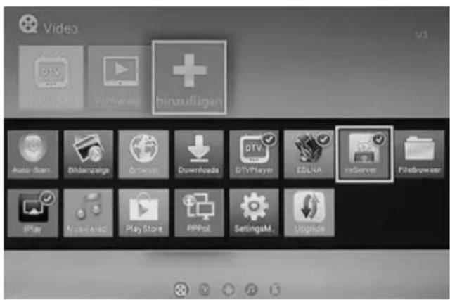 Video hirzuflügen Audio-Scan Bildengalge Access Downloads DTVPlayer CDLVA msServer FileBrowser Play MouseAids Play Store PHPol SettingsM. Upgrade