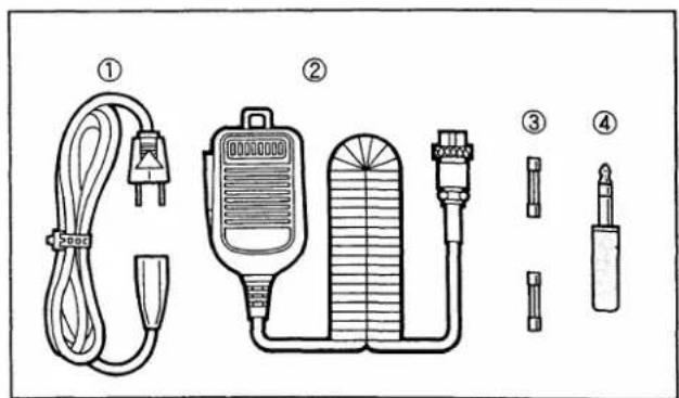 Diagram showing four types of electrical components with numbered labels: cable, pressure regulator, shaver, and screwdriver.