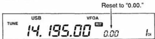 TUNE USB VFOA Reset to "0.00." 14.195.00 RIT 0.00 I_CH