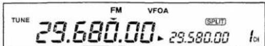 TUNE FM VFOA 29.680.00 SPLIT 29.580.00 Ioh
