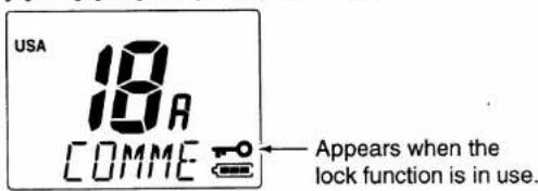 USA 18A COMME Appears when the lock function is in use.